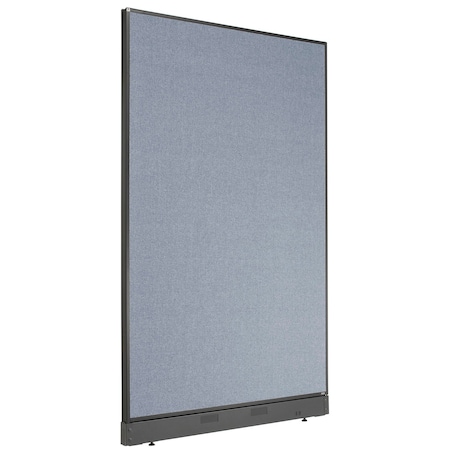 Interion By Global Industrial Interion Non-Electric Office Partition Panel with Raceway, 48-1/4inW x 76inH, Blue 238638NBL
